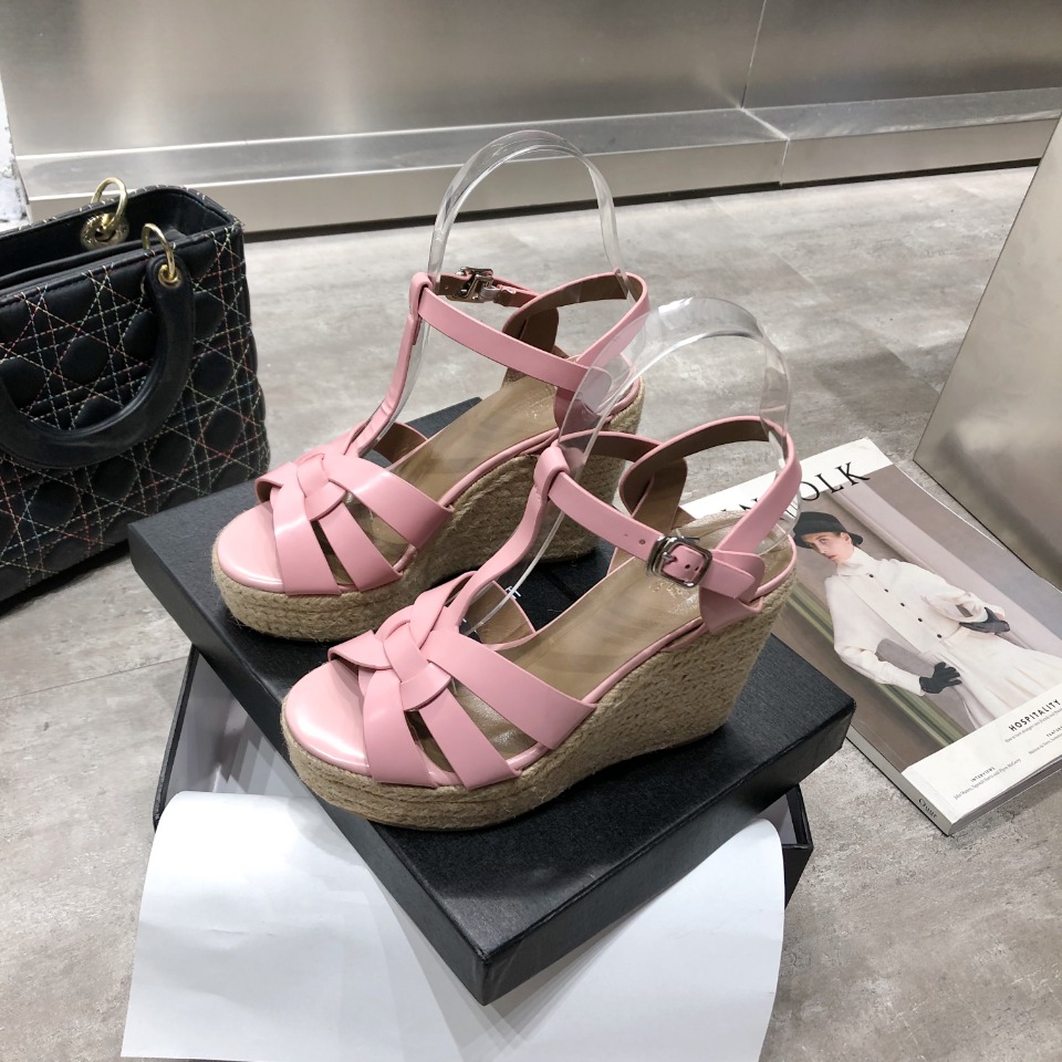 Sa1nt Lau*nt Women’s Tribute Espadrilles Wedge Pink For Women Y51
