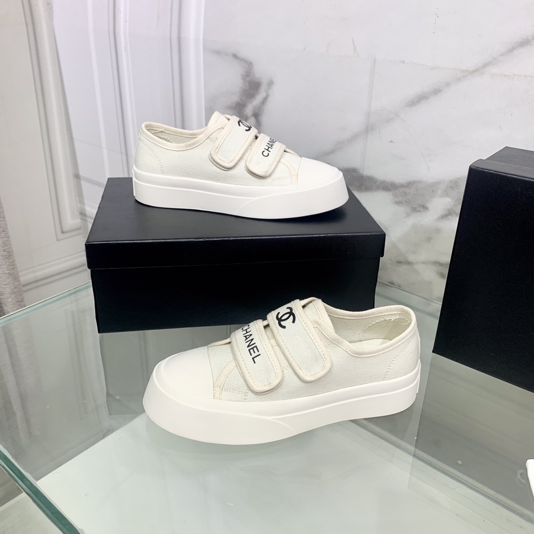 Ch**el Women’s Ch**el Velcro Sneaker White For Women