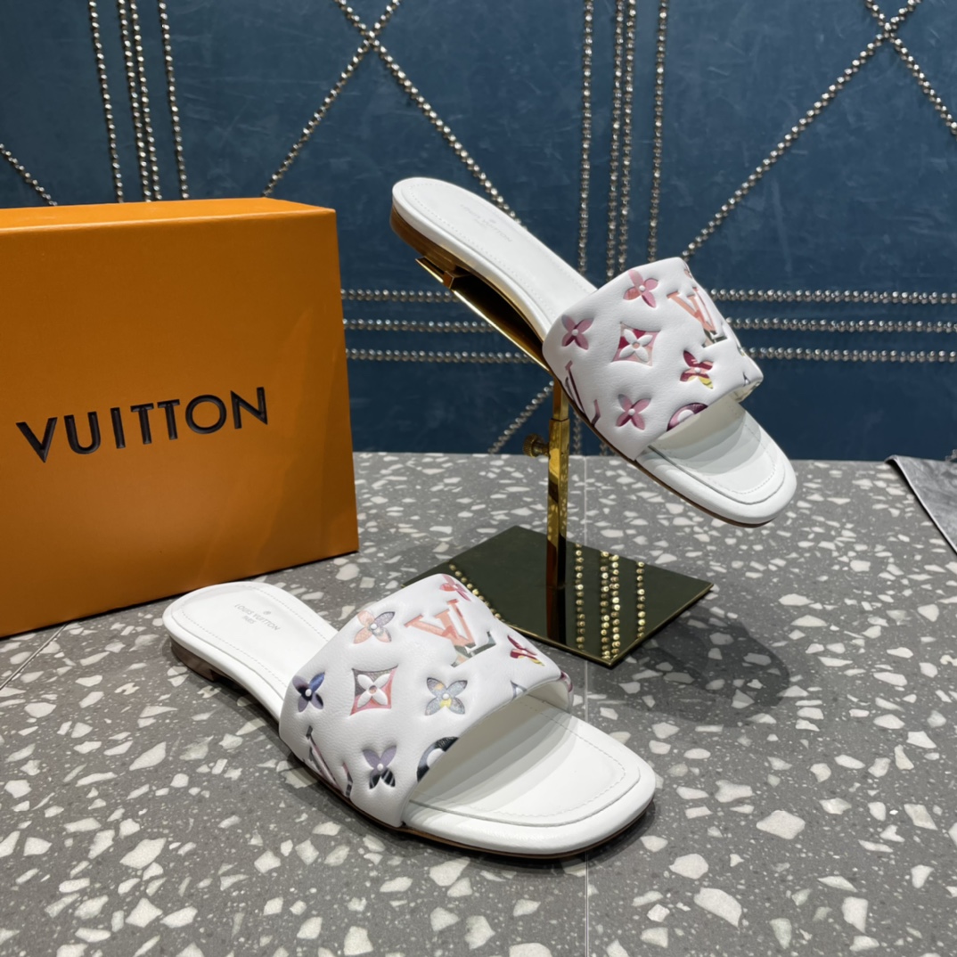 L0vis Vvtt0n Women’s Revival Flat Mule White For Women LV 1AAORE