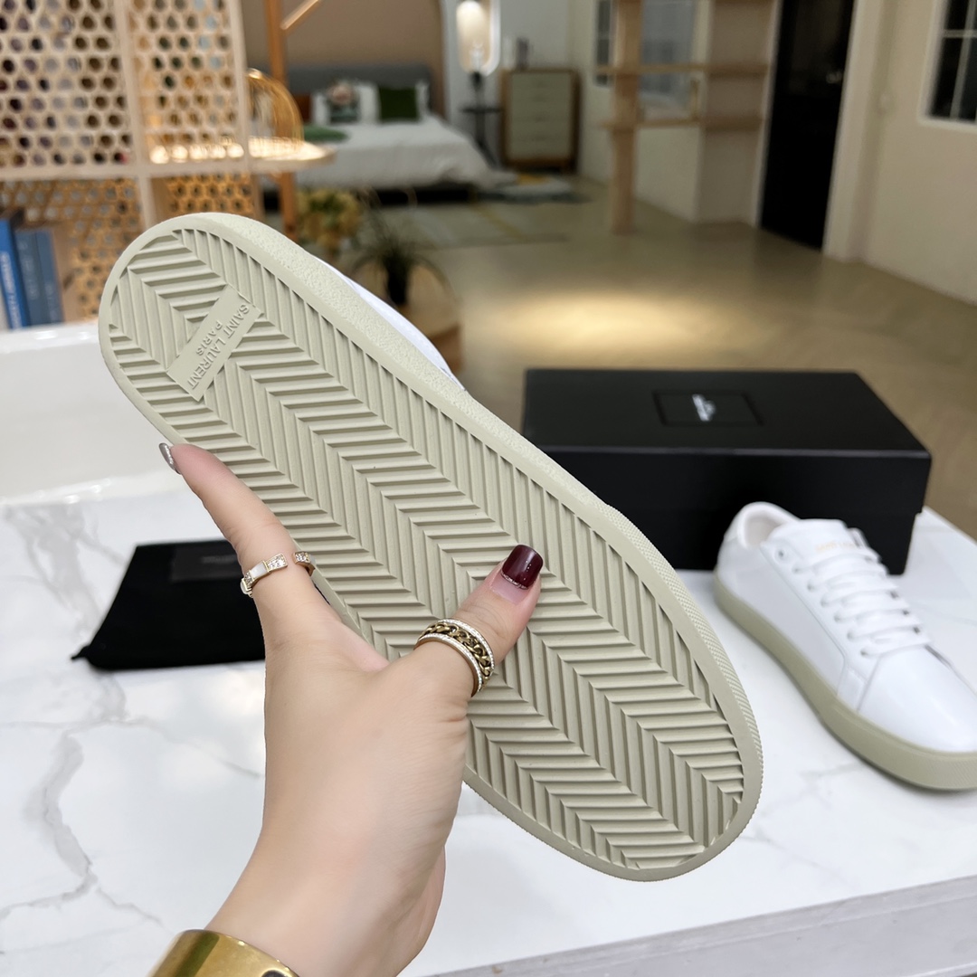 Sa1nt Lau*nt Women’s Court Classic Sl/06 Embroidered Sneakers White For Women Y51