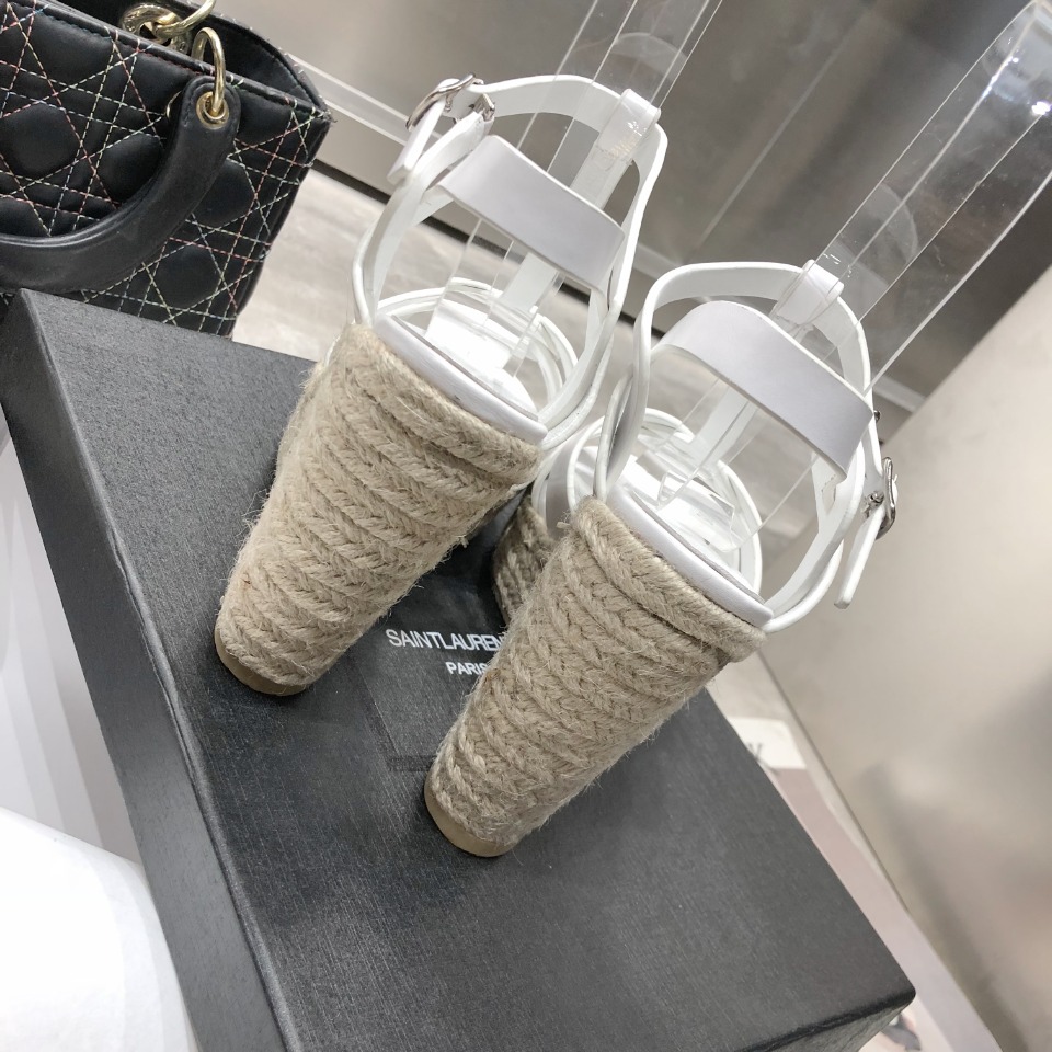 Sa1nt Lau*nt Women’s Tribute Espadrilles Wedge White For Women Y51 611924BZC009008