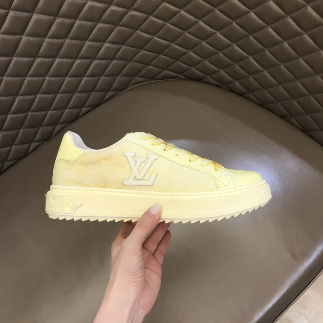 L0vis Vuittion Time Out Sneaker Yellow For Men LV