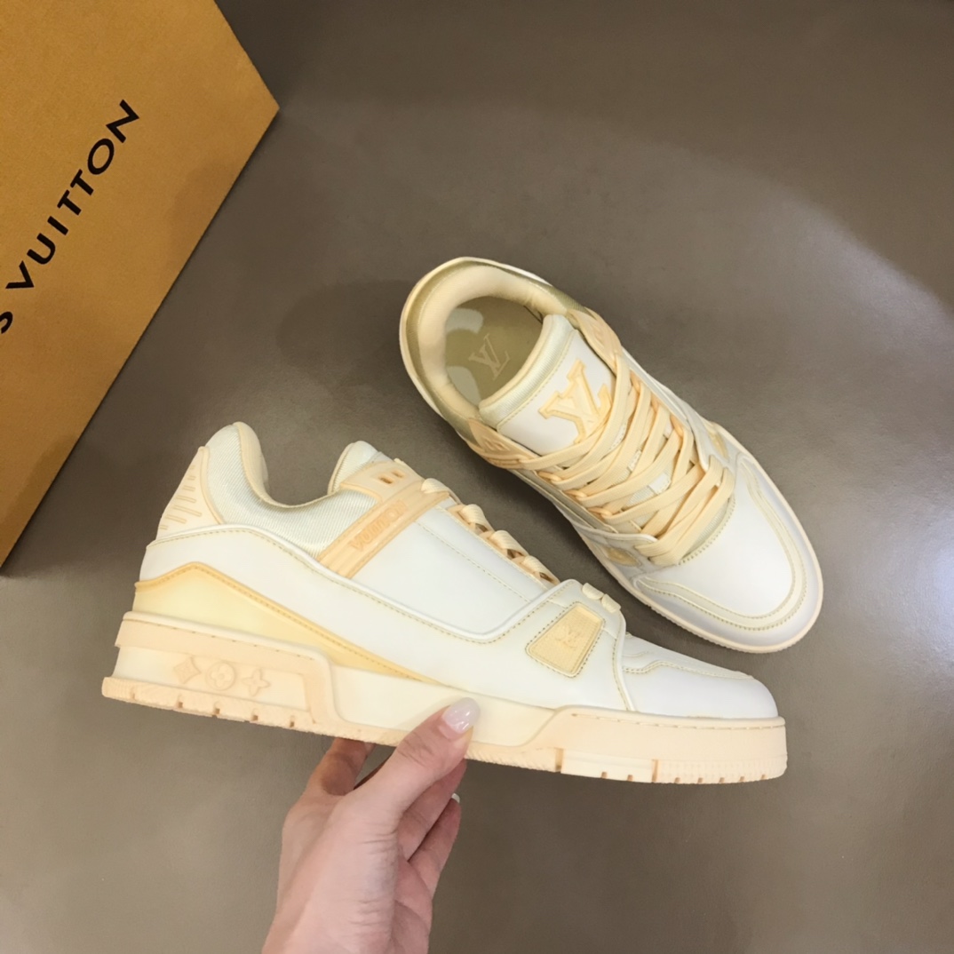 L0vis Vuittion LV Trainer Sneaker Yellow For Men LV