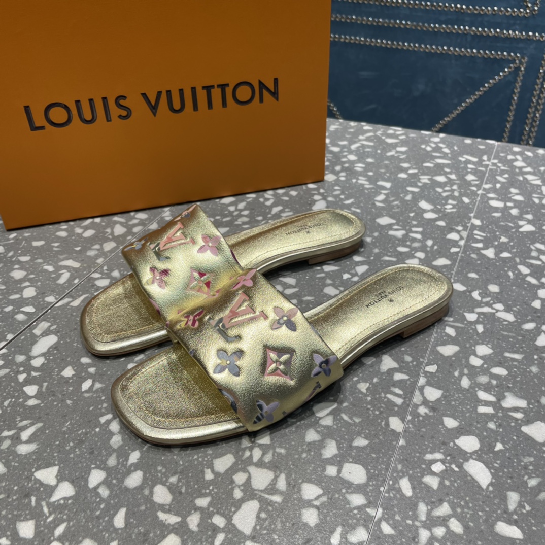 L0vis Vvtt0n Women’s Revival Flat Mule Gold For Women LV
