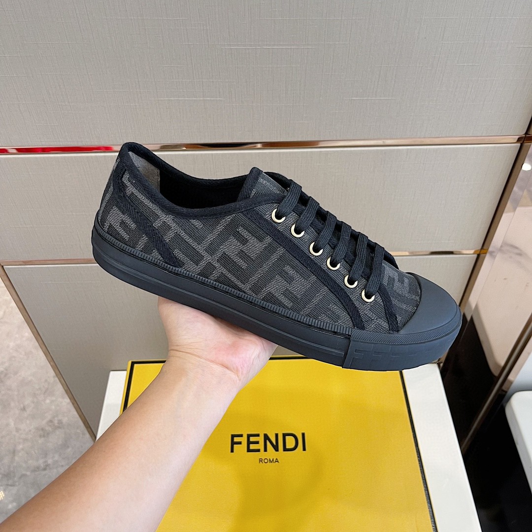F**di Domino Fabric Sneakers Black For Men