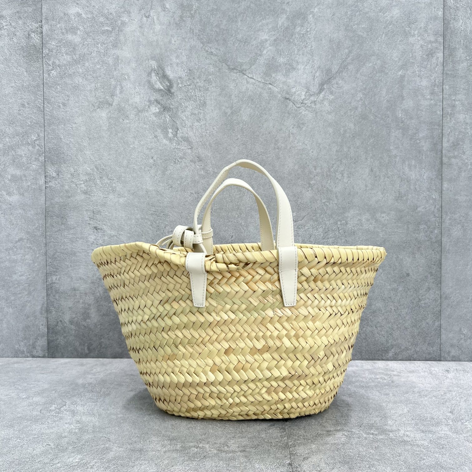 Ce1i*e Teen Triomphe Ce1i*e Classic Panier In Palm Leaves And Lizard White For Women 8in/20cm