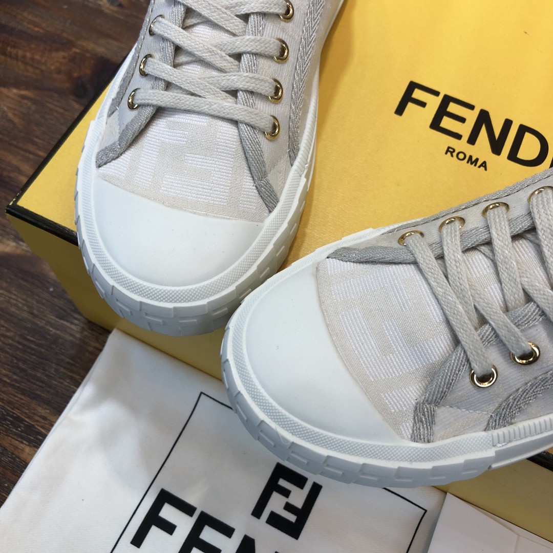 F**di Domino Fabric Sneakers Grey For Women