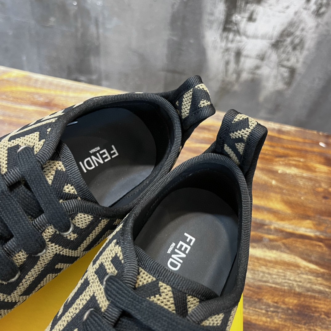 F**di Domino Fabric Sneakers Brown For Men