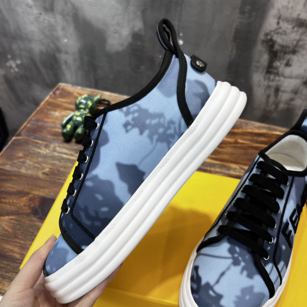 F**di Domino Fabric Sneakers Blue For Men