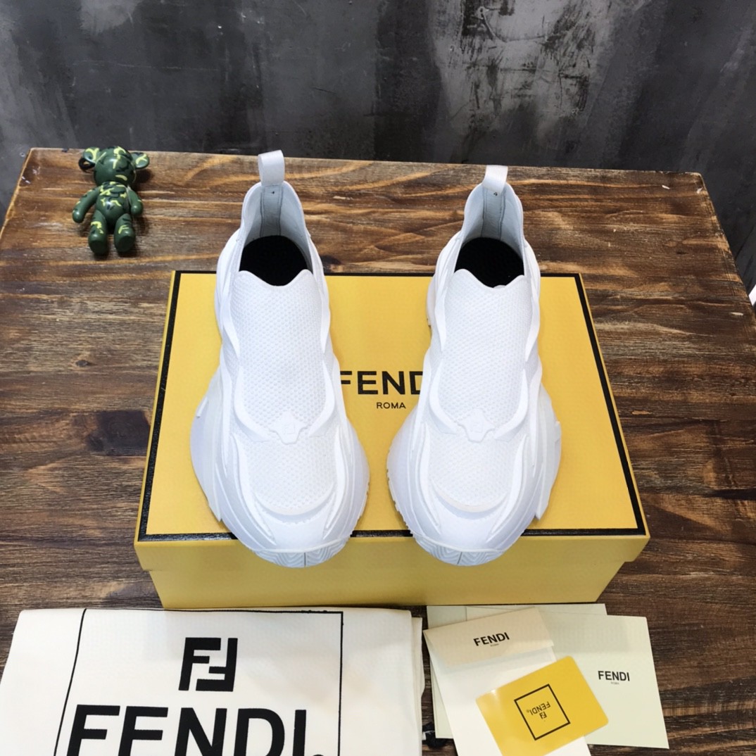 F**di Flow White Sneakers For Men 7E1504AHI8