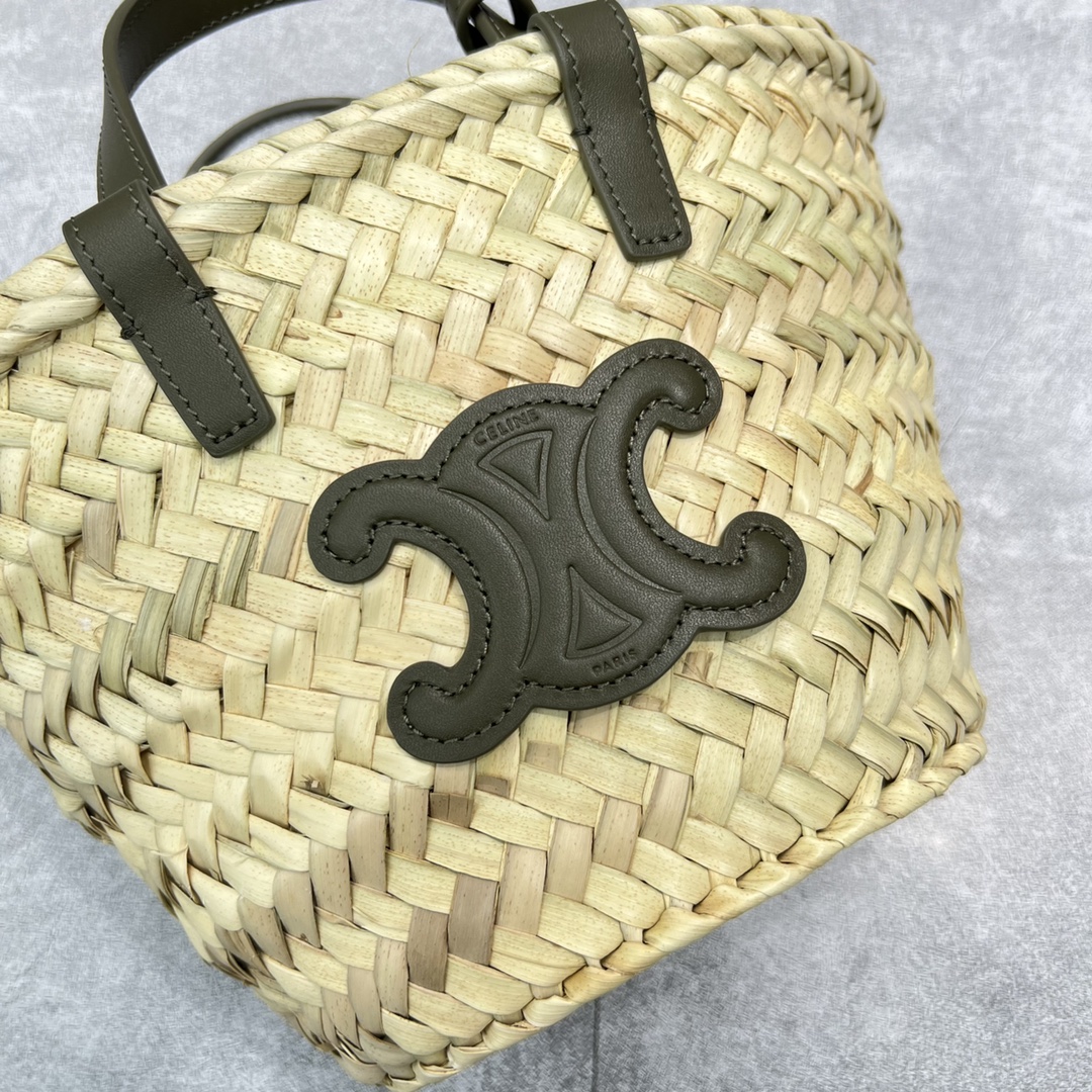 Ce1i*e Teen Triomphe Classic Pannier Tote Dark Green For Women 8in/20cm