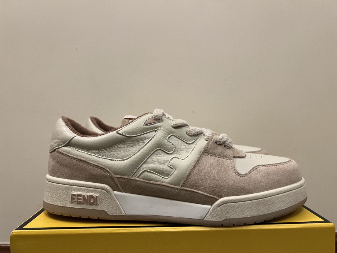 F**di Match Low Tops Sneakers Beige/Brown For Men 7E1493