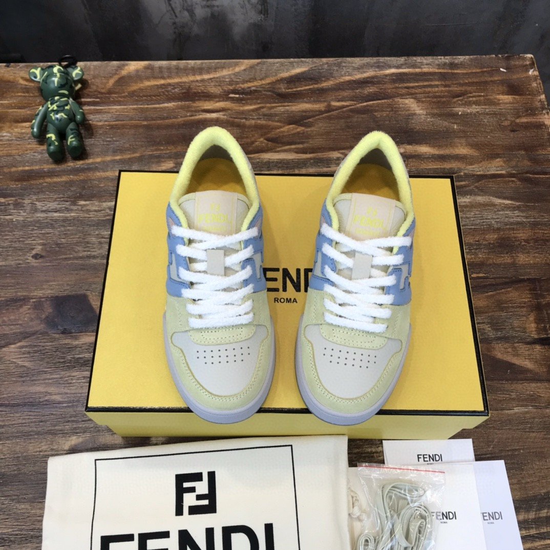 F**di Match Low Tops Sneakers Yellow For Men 7E1493AI1NF1H1F