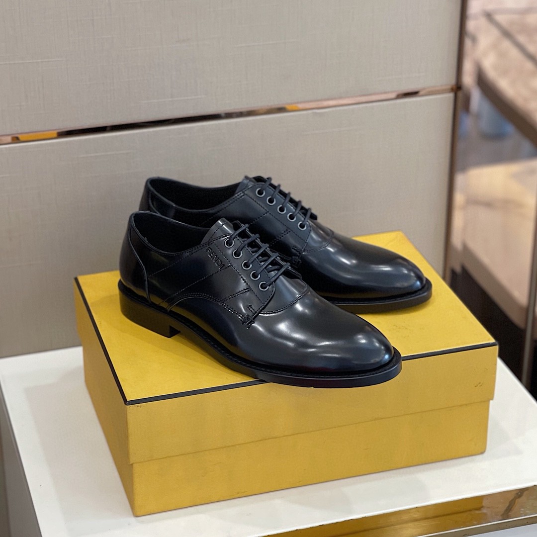 F**di Force Shiny Black Shoes For Men