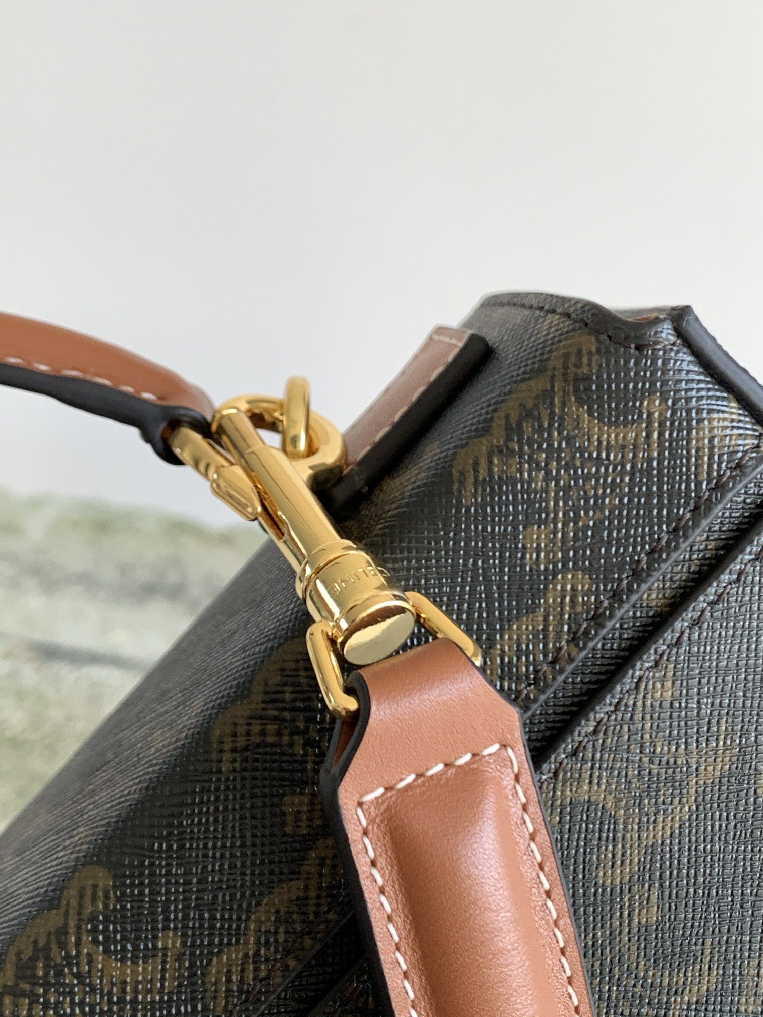 Ce1i*e Box Triomphe Bag In Triomphe Canvas Brown For Women 9in/22cm