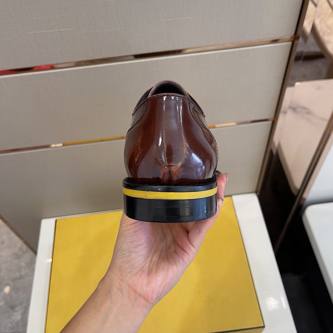 F**di Force Shiny Brown Shoes For Men