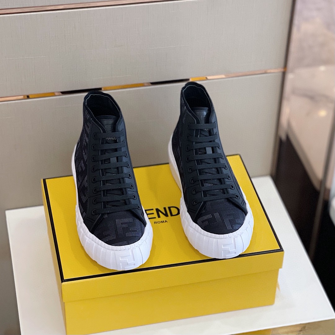 F**di Force High Tops Sneakers Dark Blue For Men 7E1424AD76F13RZ