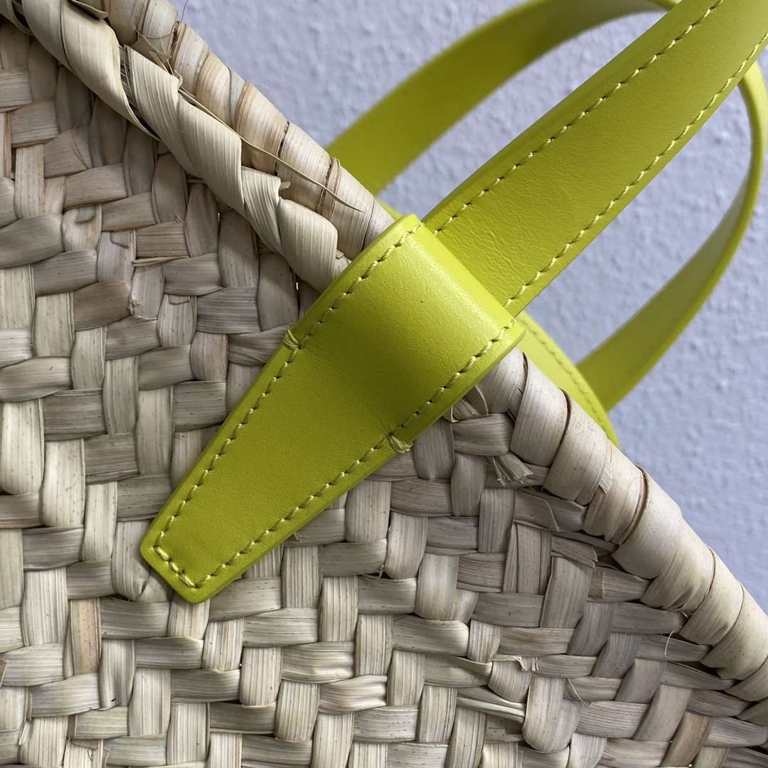 Ce1i*e Teen Triomphe Ce1i*e Classic Panier In Palm Leaves And Lizard Yellow For Women 8in/20cm 194004EH4.11CT