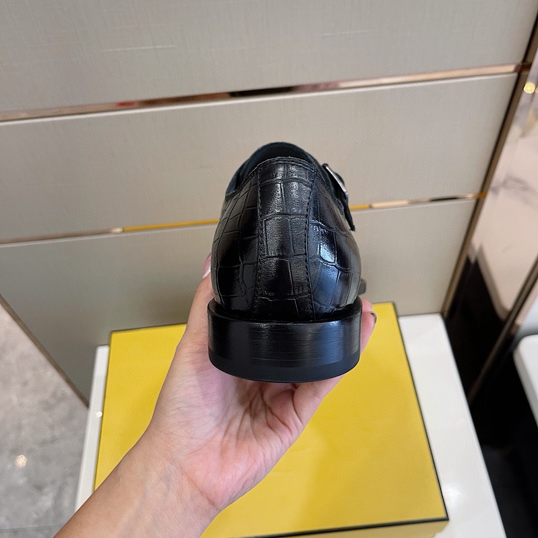 F**di Force Monk Strap Shoes Black For Men