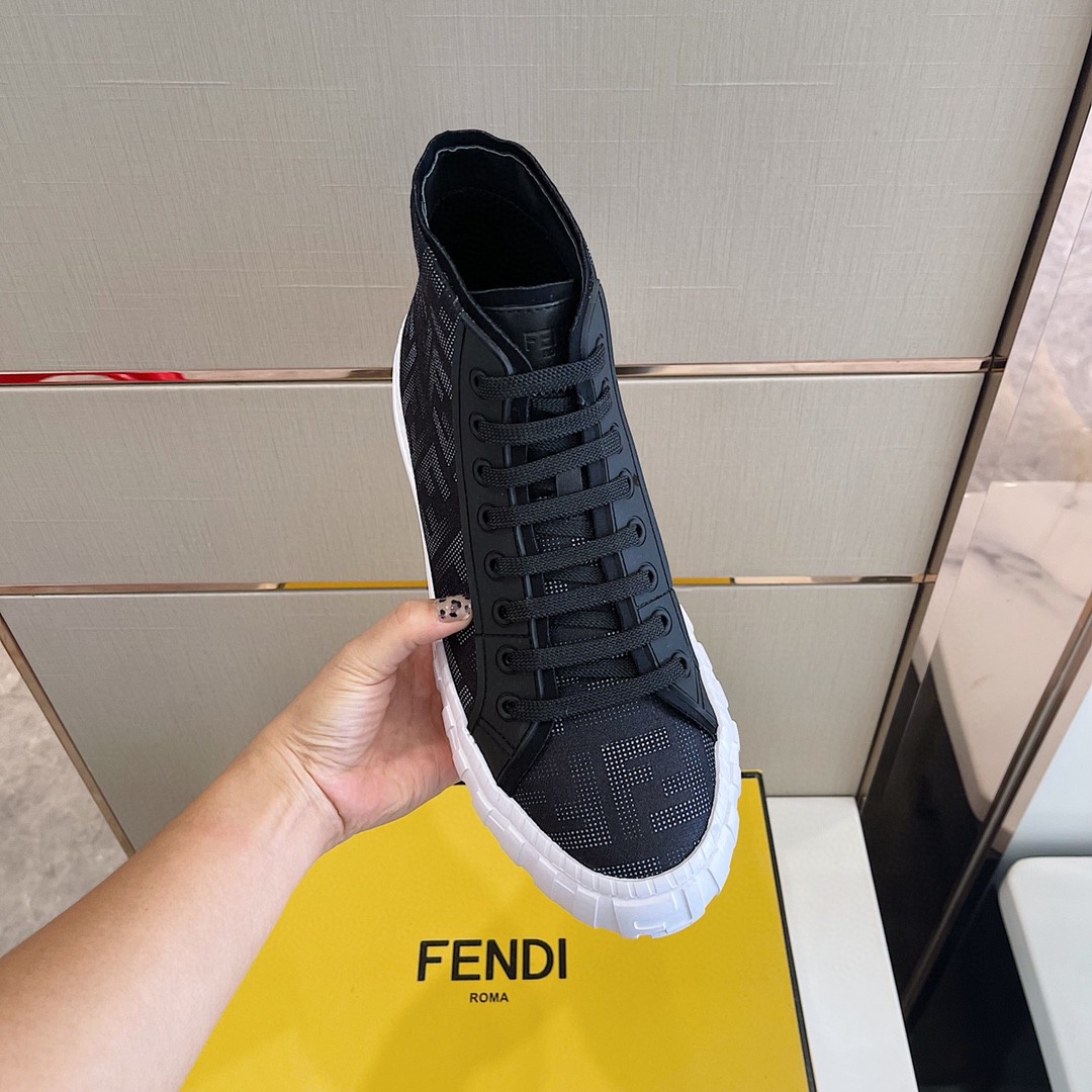 F**di Force High Tops Sneakers Dark Blue For Men 7E1424AD76F13RZ