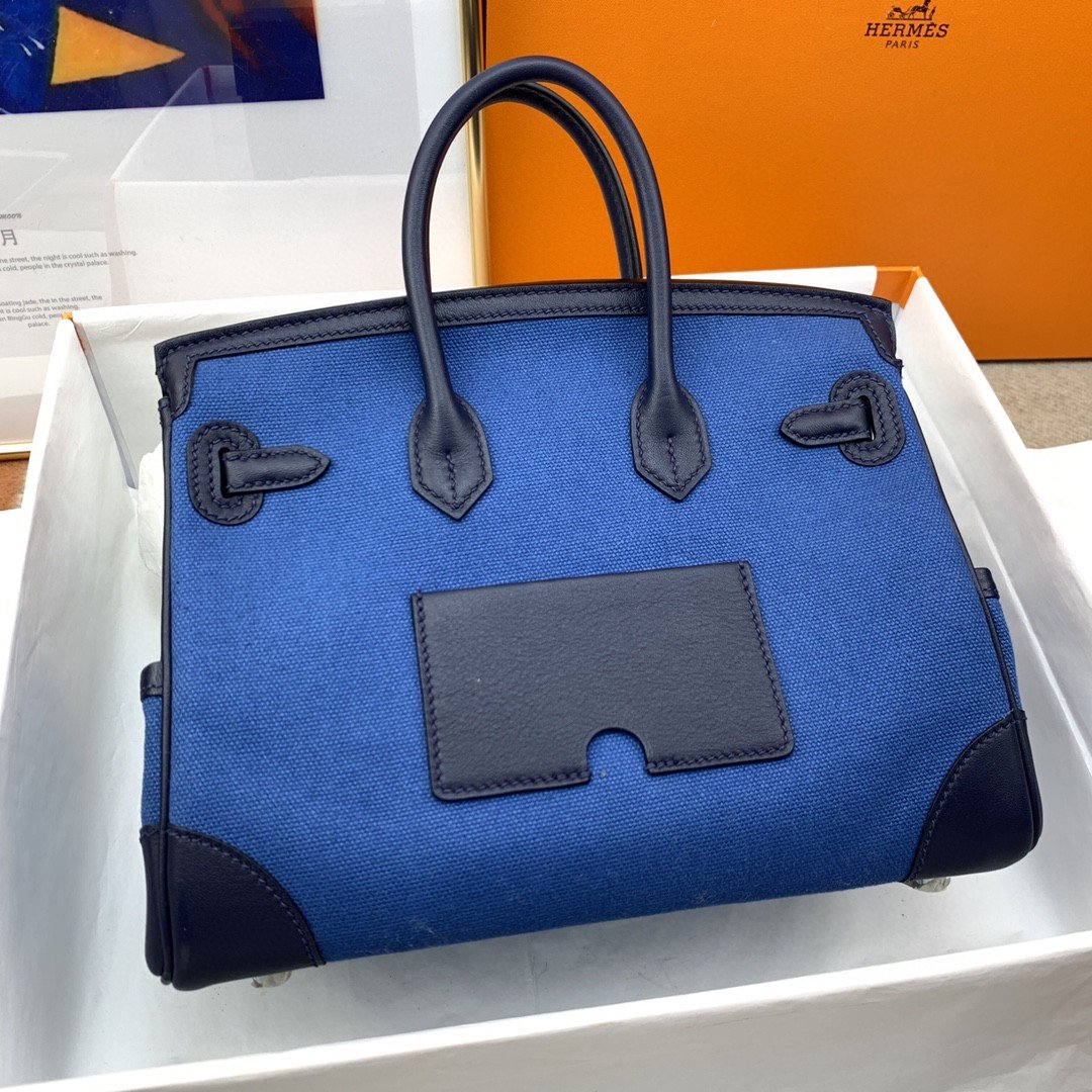 H**me5 Birkin Cargo 25 Blue, Silver Toned Hardware Bag For Women, Women’s Handbags, Shoulder Bags 9.8in/25cm