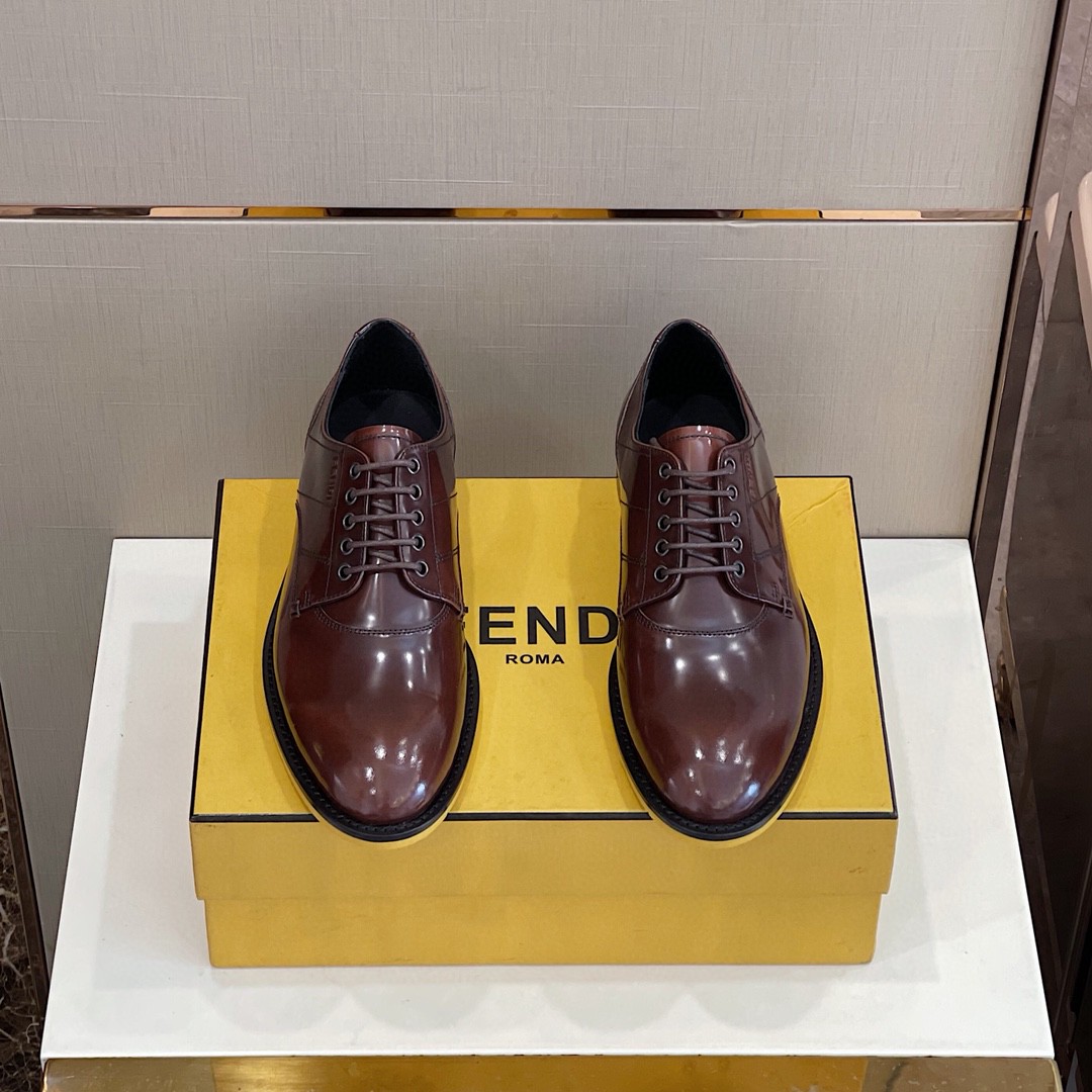 F**di Force Shiny Brown Shoes For Men