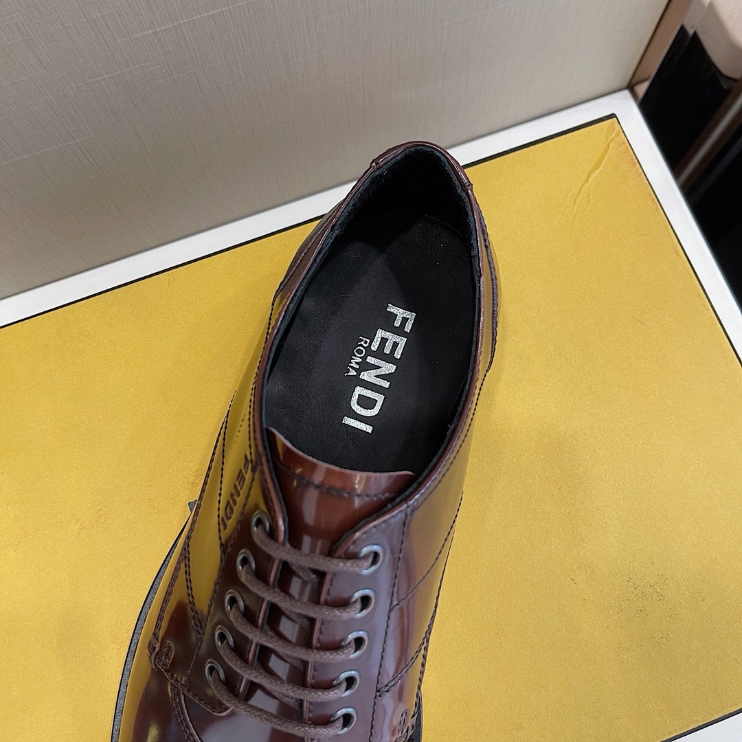 F**di Force Shiny Brown Shoes For Men