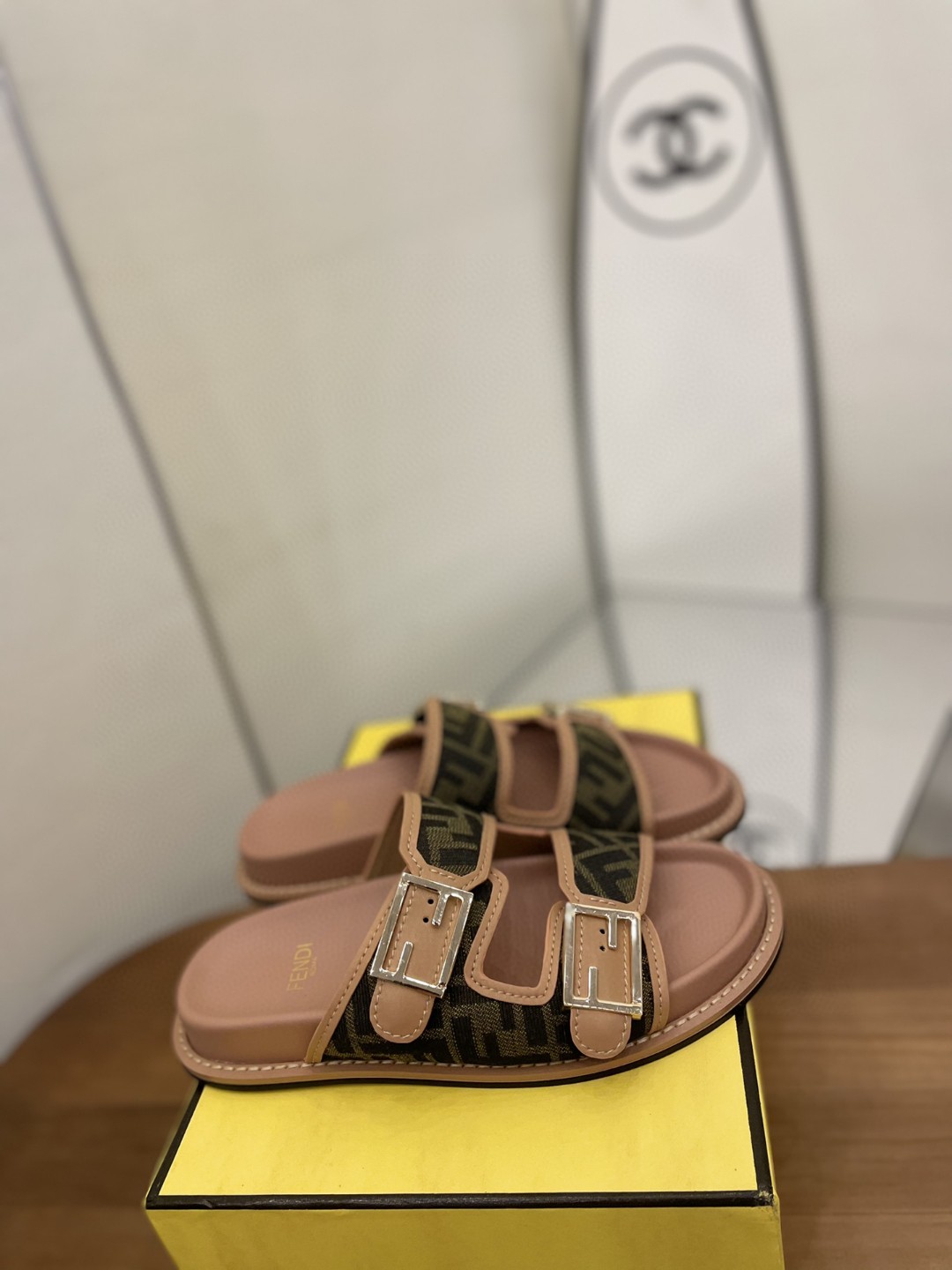F**di Feel Slides Dark Pink For Women