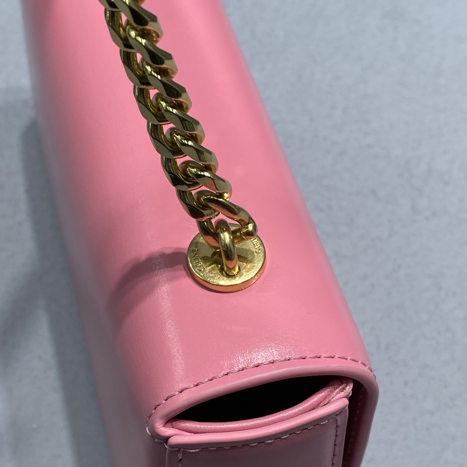 Ce1i*e Chain Shoulder Bag Triomphe Pink For Women 8in/20.5cm