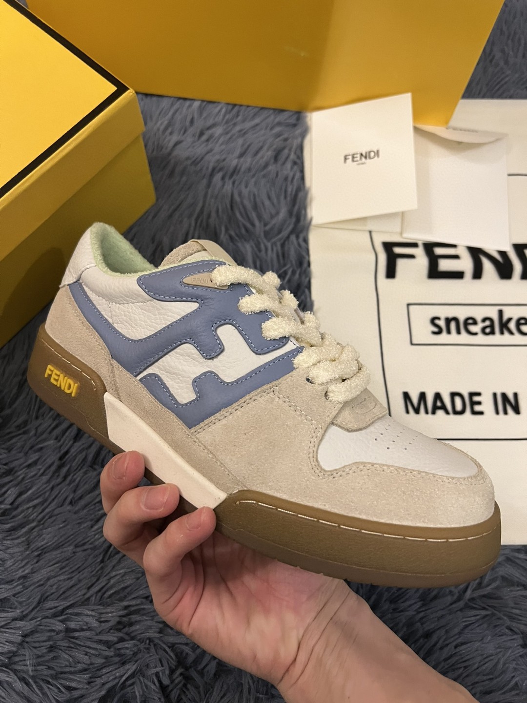 F**di Match Low Tops Sneakers Grey For Men 7E1493