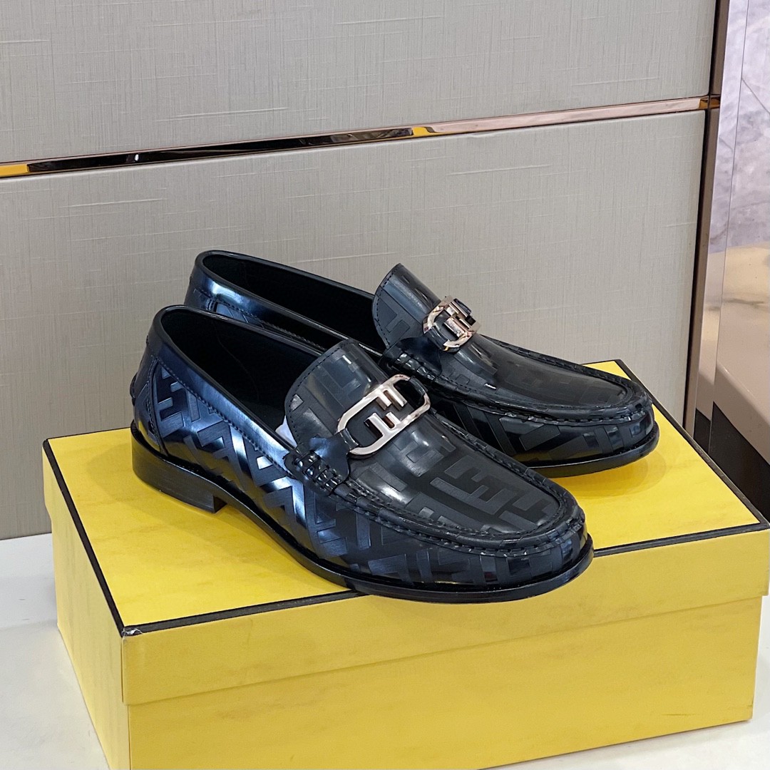 F**di Domino Black Loafers For Men