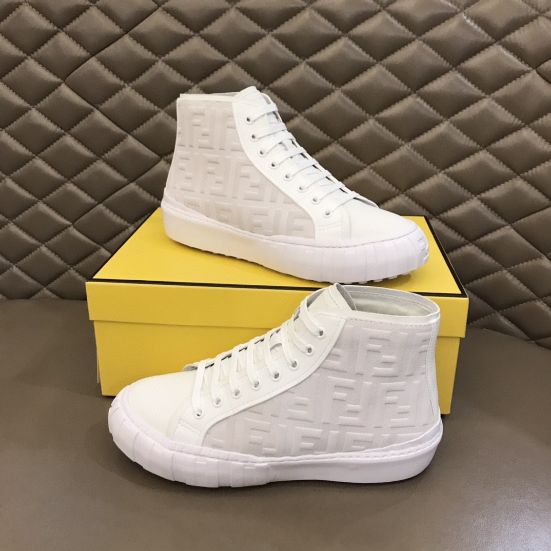 F**di Flow High Tops Sneakers White For Men 7E1424