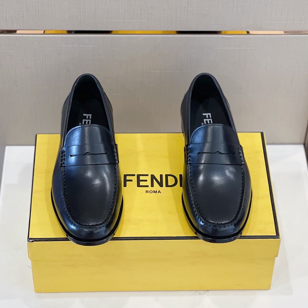 F**di Force Matte Black Loafers For Men