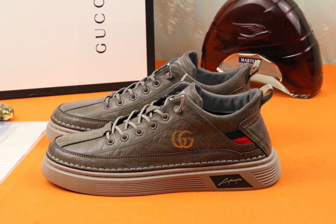 Gvc*1 Men’s Sneakers With Logo GG Gold Web Brown For Men