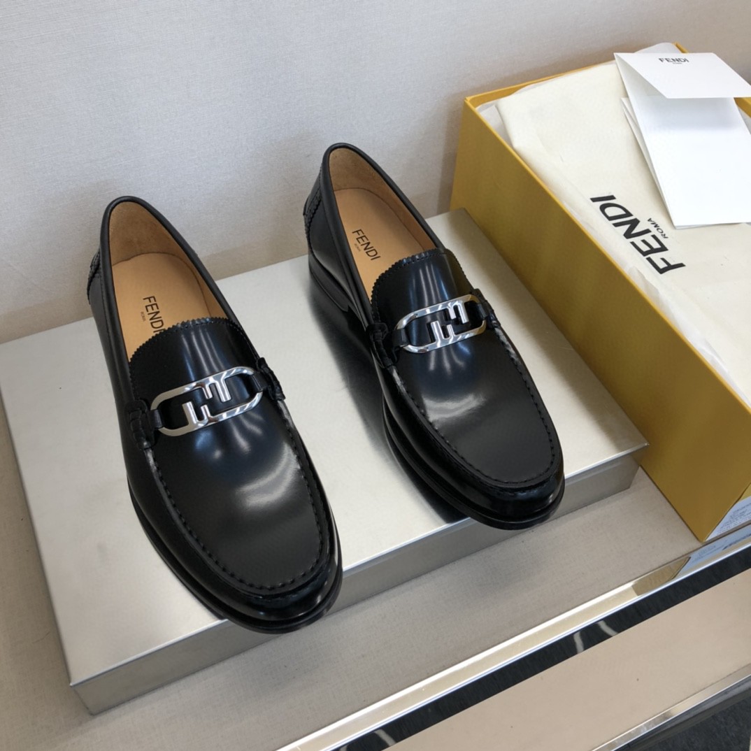 F**di Force Black Loafers For Men