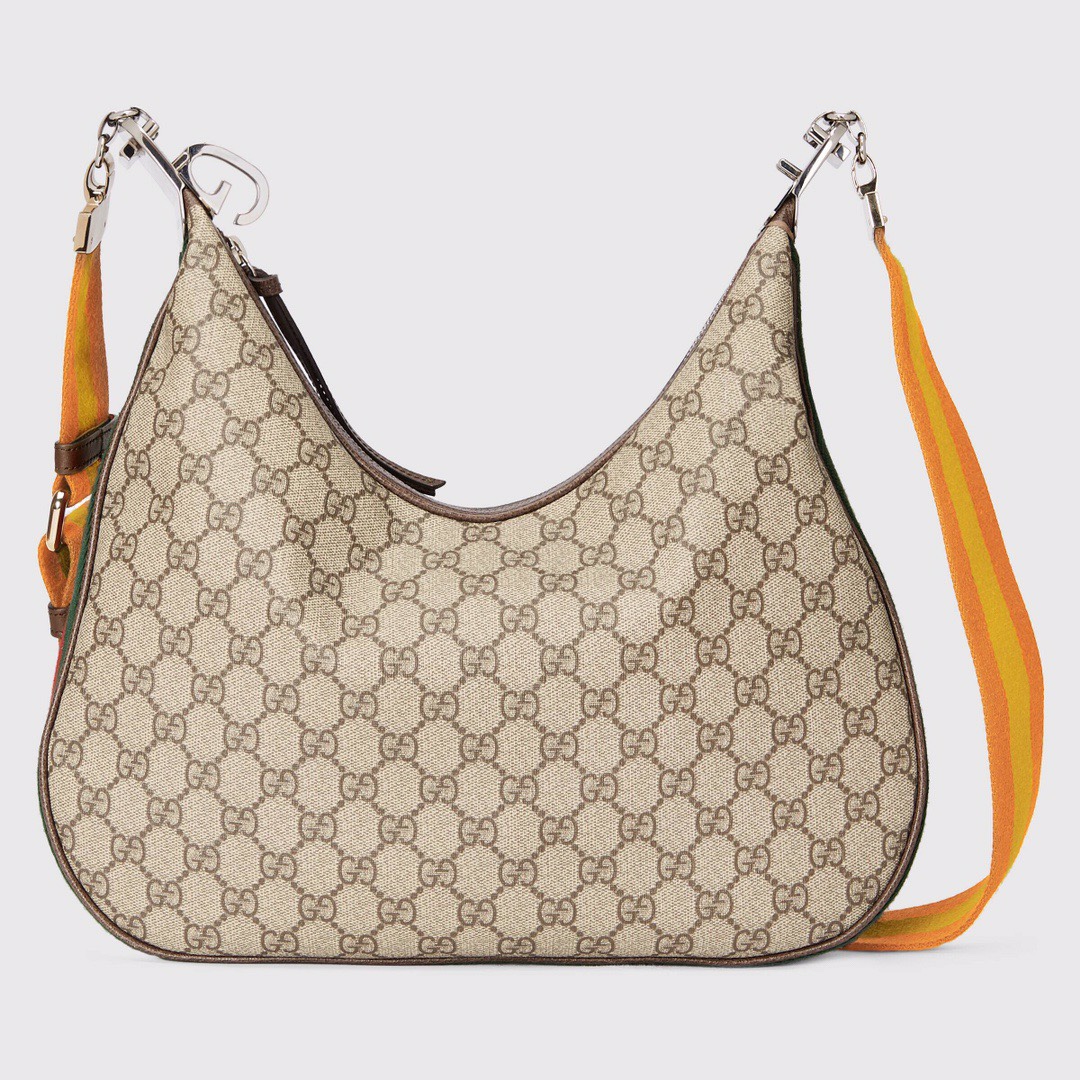 Gvc*1 Atache Large Shoulder Bag Beige And Multicolor For Women, Women’s Bags 13.8in/35cm GG‎ ‎‎‎702823 96GRN 4091