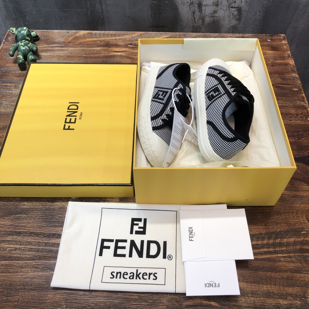F**di Domino Fabric Sneakers Black For Women