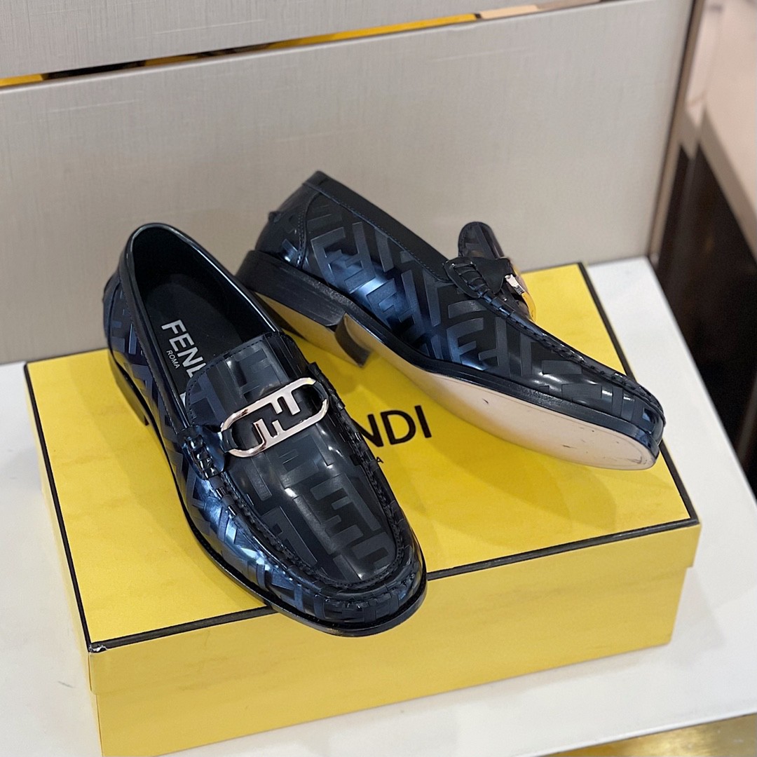 F**di Domino Black Loafers For Men