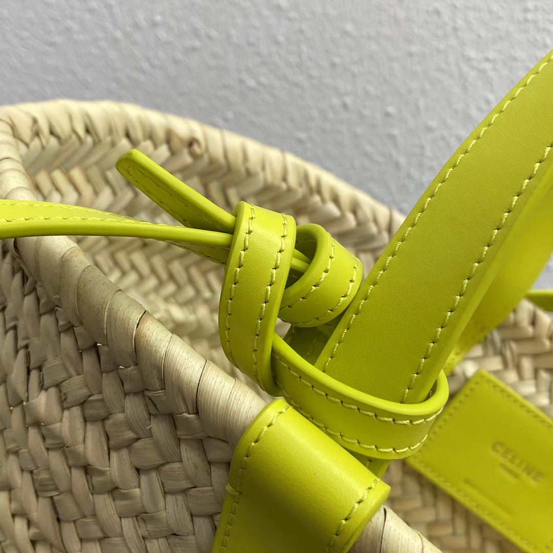 Ce1i*e Teen Triomphe Ce1i*e Classic Panier In Palm Leaves And Lizard Yellow For Women 8in/20cm 194004EH4.11CT