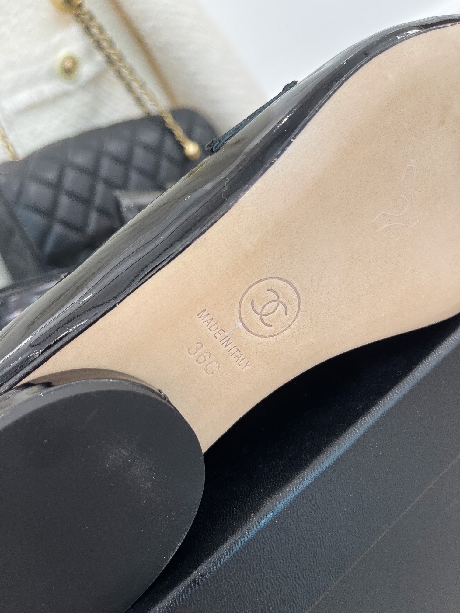 Ch**el Women’s Loafer With Logo Bright Black For Women