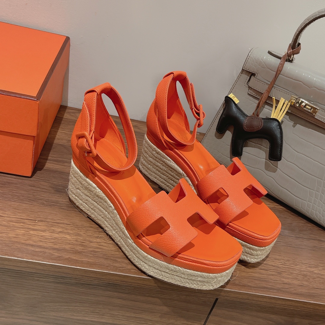 H**me5 Doll 40 Espadrilles Orange For Women 1.6in/4cm