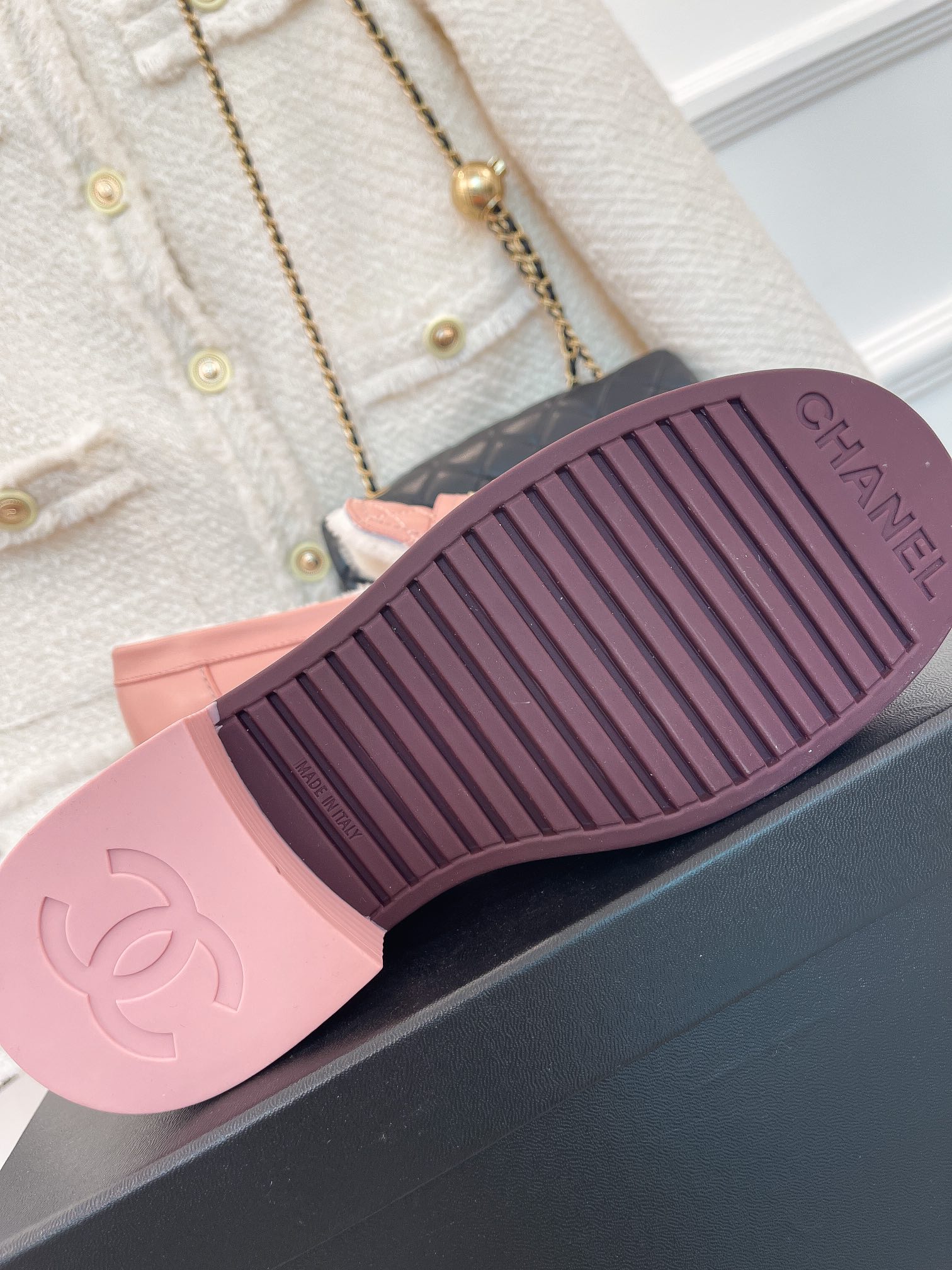Ch**el Women’s Loafers With Lining Pink For Women