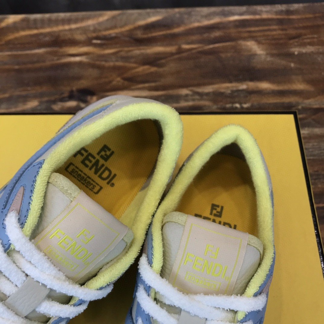 F**di Match Low Tops Sneakers Yellow For Men 7E1493AI1NF1H1F