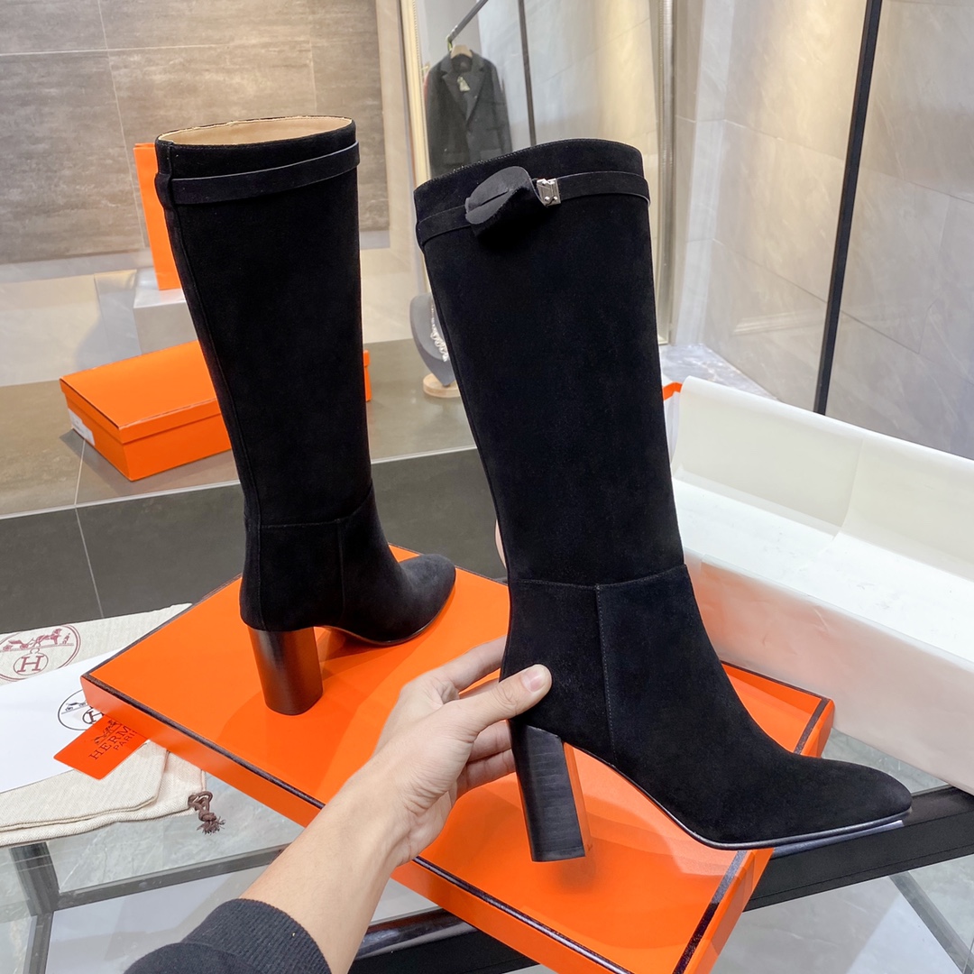 H**me5 High Heel Boots Black For Women 3.54in/9cm