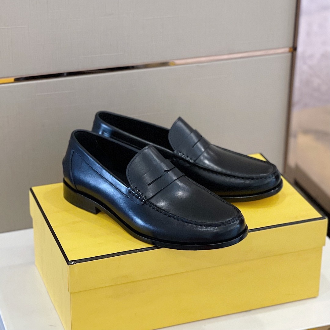 F**di Force Matte Black Loafers For Men