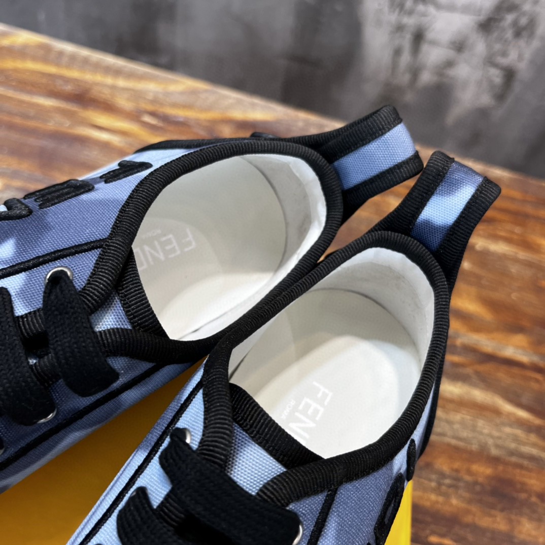 F**di Domino Fabric Sneakers Blue For Men