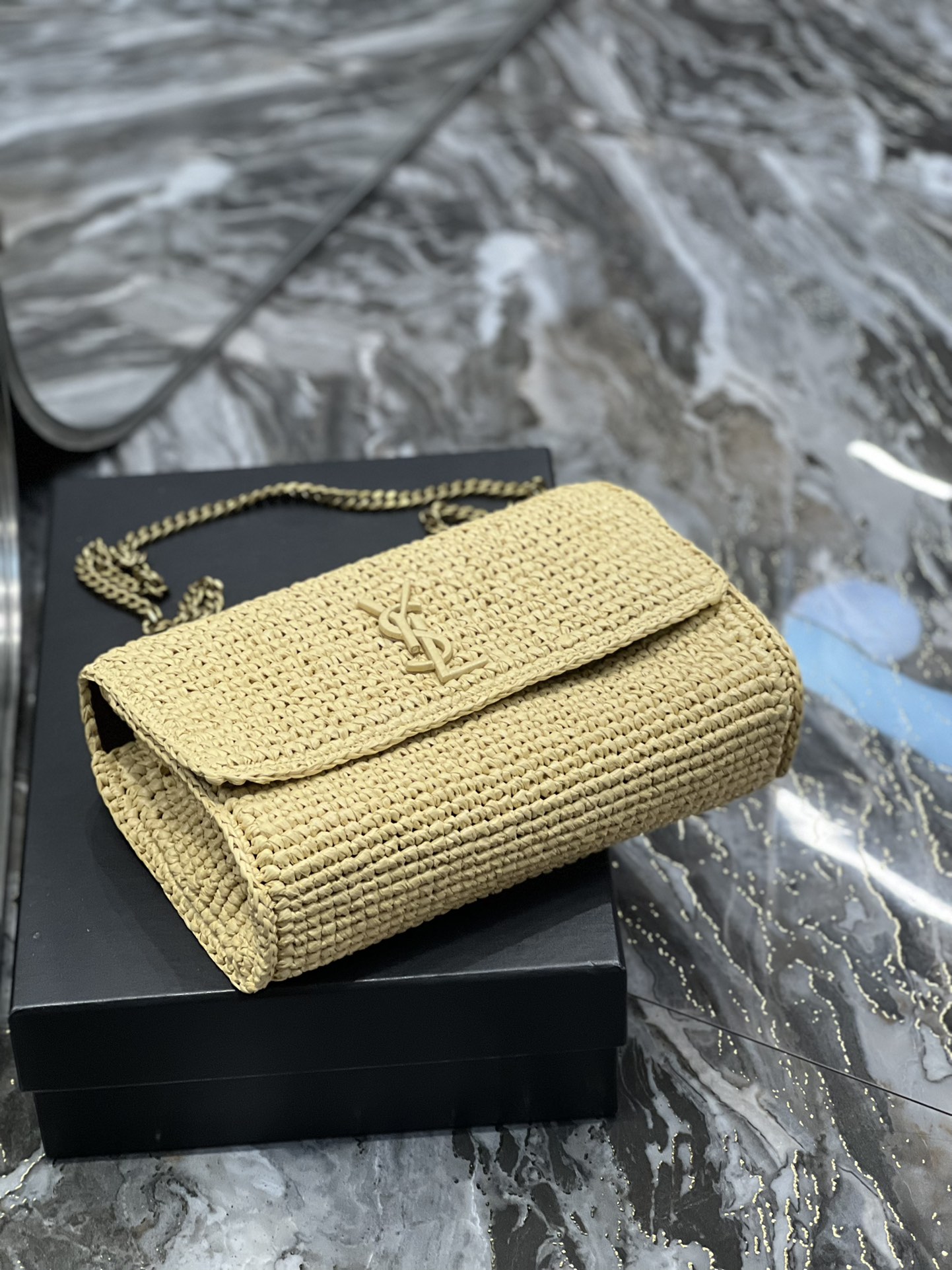 Sa1nt Lau*nt Niki Medium Chain Bag Yellow For Women, Women’s Bags 11in/28cm Y51‎