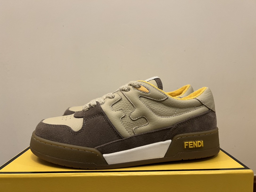 F**di Match Low Tops Sneakers Beige For Men 7E1493AHH2F1FHU