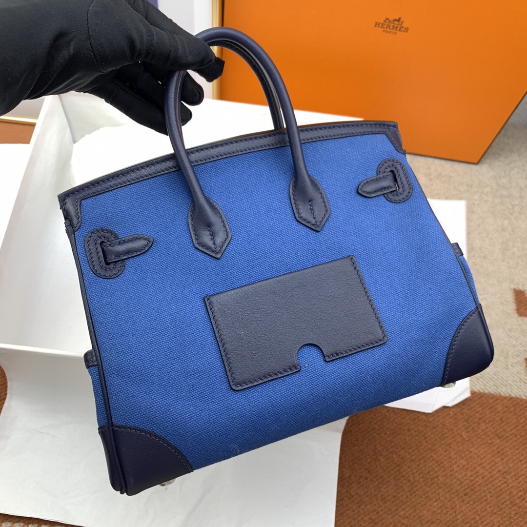 H**me5 Birkin Cargo 25 Blue, Silver Toned Hardware Bag For Women, Women’s Handbags, Shoulder Bags 9.8in/25cm
