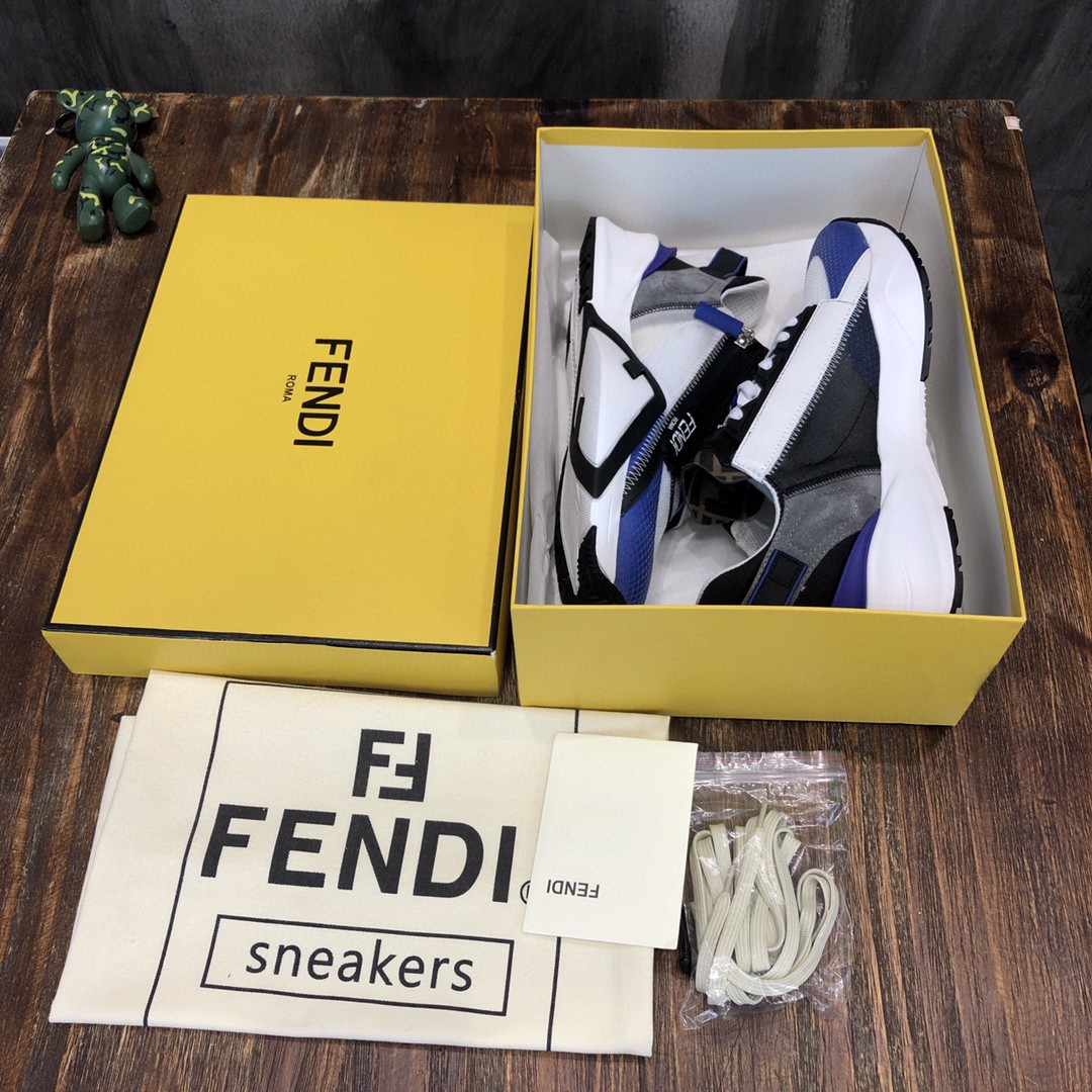 F**di Flow Sneakers Blue For Men 7E1453